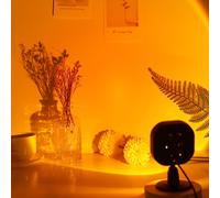 1 pezzo Lampada da proiezione del tramonto alimentata a USB per la decorazione della casa, luce d'atmosfera del tramonto regolabile, luce notturna a LED, adatta per fotografia/selfie, decorazione per