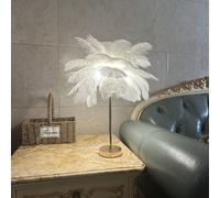 1 pezzo Lampada da scrivania a forma di piuma alimentata tramite USB con LED regolabile a 3 colori. Può essere utilizzata come lampada decorativa fai-da-te, adatta per comodino, scrivania, illuminazio