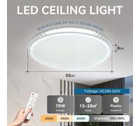 1 pezzo Lampada da soffitto a LED di grandi dimensioni con telecomando, da incasso, anello esterno in cristallo, 70W-50CM/50W-40CM, 220V, 5000+ lumen, da soffitto a 3 colori regolabili (bianco caldo/n