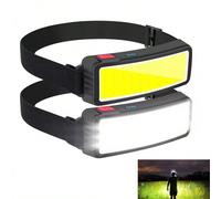 1 pezzo Lampada da testa da pesca ricaricabile USB per uso esterno, luce frontale a mani libere luminosa COB per la pesca notturna e l'attività mineraria T004-AABS