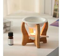 1 pezzo Lampada in bambù e aromatica, bruciatore di oli essenziali in ceramica, scaldino per candele ad olio essenziale per uso domestico, diffusore di oli per la casa, adatto per decorazione domestic