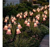 1 pezzo Lampada solare a forma di giglio, lampada decorativa da prato solare a LED impermeabile per esterni con più modalità di illuminazione, adatta per giardini esterni, corridoi, patii, cortili, pr