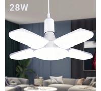 1 pezzo Lampadina LED E27 AC85-265V, Lampadina da garage 3000K/6500K 28W, Lampada da soffitto pieghevole, Disegno in stampa 3D, illuminazione interna | Lampada da soffitto moderna | Costruzione durevo