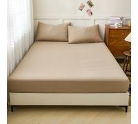 1 pezzo Lenzuolo con angoli di colore marrone caffè, protettore per materasso, coprimaterasso per letto, lenzuolo, morbido e traspirante, adatto a letti di tutte le misure - singolo, matrimoniale, kin