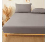 1 pezzo Lenzuolo con angoli in cotone puro 100% grigio marrone caffè, design con tasche profonde, colore solido morbido e traspirante, adatto per tutte le stagioni, può essere utilizzato come coprimat