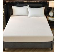 1 pezzo Lenzuolo con angoli in velluto beige, morbido e caldo, tinta unita e soffice, misura king, queen, full o twin, lenzuolo inferiore di lusso super morbido e confortevole con tasca da 12 pollici,