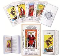 1 pezzo Libretto di tarocchi per principianti di alta qualità con significati, parole chiave e simboli zodiacali, 7,2 x 12 cm / 4,7 x 2,8 pollici, gioco da festa, regalo di Ognissanti, regalo di Natal