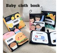 1 pezzo Libri morbidi per bambini, libri in bianco e nero ad alto contrasto in tessuto atossico per toccare e sentire, libri in tessuto stropicciato, giocattoli di stimolazione educativa precoce per n