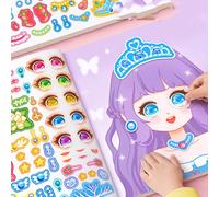 1 pezzo Libro adesivo divertente e fai-da-te per travestimento da principessa, giocattoli carini per il cross-dressing, puzzle fatto a mano, bellissimo libro di trucco, adesivi per feste, decorazioni 