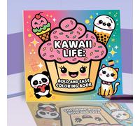 1 pezzo Libro da colorare carino a tema cibo, libro da colorare con grafiche stile Kawaii, 20 pagine interne (senza penne) Carta tessile