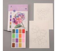 1 pezzo Libro da colorare creativo acquerello, libro per disegni graffiti anti-stress con design a cartoni animati, articoli scolastici Carta tessile