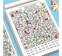 1 pezzo Libro da colorare interattivo di caccia al tesoro per bambini - Segui gli indizi per trovare i motivi corrispondenti e colorali con i tuoi colori preferiti. Può migliorare la concentrazione, l