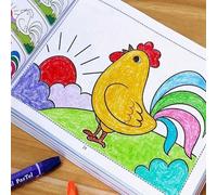 1 pezzo Libro da colorare per bambini, dal semplice al impegnativo, simpatici scarabocchi di piccoli animali, stimola l'interesse e la curiosità dei bambini, regali per bambini e bambine, pratica di p