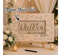 1 pezzo Libro degli ospiti da matrimonio personalizzato e creativo, bacheca per la firma della famiglia personalizzata, decorazione da matrimonio unica, libro degli ospiti in legno per firmare, diario