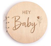 1 pezzo Libro degli ospiti in legno per festa di nascità, libro degli ospiti per giochi da festa di nascità, libro dei ricordi, 40 pagine, libro degli ospiti rustico per festa di nascità, libro dei ri