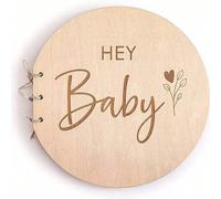 1 pezzo Libro dei messaggi per il battesimo con copertina in legno, libro dei messaggi per il bagno del bambino, regalo per il battesimo del bambino (stile corda casuale), è possibile personalizzare f