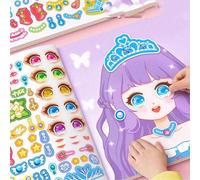 1 Pezzo Libro di adesivi per vestirsi da principessa fai-da-te, giocattolo per bambine, vestiti carini fatti a mano, puzzle di bellezza per bambini, libro di adesivi e puzzle, decorazione natalizia re