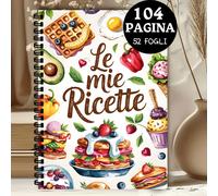 1 pezzo, Libro di Ricette Italiane, 104 con Illustrazioni di Cibo a - Waffle Vivaci, Toast all'Avocado, Parfait & Ingredienti Freschi con Accenti di Foglie e - per Appassionati e Utenti della Italiana
