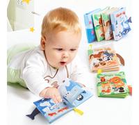 1 pezzo Libro-giocattolo in stoffa indistruttibile con sonagli, 6 temi, libri sensoriali con pop-up 3D, suoni di stropicciato, lavabili, giocattolo Montessori per lo sviluppo sensoriale, regalo per ne