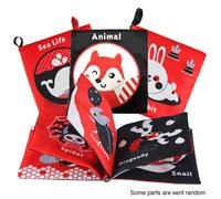 1 pezzo Libro in tessuto ad alto contrasto per neonati, libri morbidi sulla cognizione di animali insetti e giocattoli educativi per bambini piccoli animale,vita marina,insetto,animali da fattoriaPoli