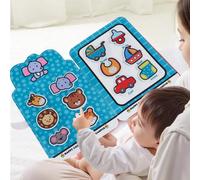 1 pezzo Libro in tessuto non tessuto per neonati, libro in tessuto strappabile a mano, libro educativo precoce con gancio e anello, vari disegni per esercitare il pensiero logico del bambino, primo li