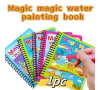 1 pezzo Libro magico portatile per disegnare con l'acqua con pennarello (colore casuale), libro riutilizzabile per pittura ad acquerello, taccuino da disegno, set di giocattoli per la pittura per raga