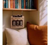 1 pezzo Libro personalizzato Contatore di lettura - Tabellone per il progresso della lettura, Contatore in legno dei libri letti in questo anno, Decorazione per libreria, Regalo per lettori e amanti d