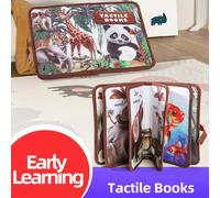 1 pezzo Libro tattile per bambini con animali della fattoria, texture realistica della pelliccia degli animali, le piccole mani esplorano la natura, giocattolo educativo, libro tattile 3D resistente a