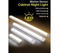1 pezzo Luce a barra a LED a sensore di movimento ricaricabile USB, lampada a induzione portatile per armadietti, per camera da letto, cucina, corridoio, decorazione camera da letto 10 centimetri,20CM
