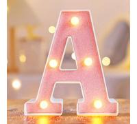 1 pezzo Luce a LED rosa luminosa da 16 cm/6,3 pollici, lampada a lettera alimentata a batteria per illuminare la tua stanza, luce a forma di numero, adatta per la decorazione della camera dei bambini,