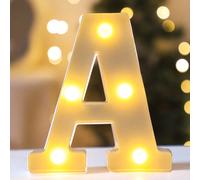 1 pezzo Luce a lettera bianca luminosa da 16cm/6.3in, Luce a lettera LED alimentata a batteria, Cartello numerico luminoso, Adatto per la decorazione della camera dei bambini, Matrimonio, Decorazione 