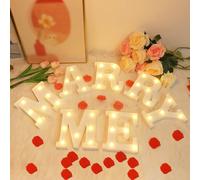 1 pezzo Luce a lettera LED da 16 cm per decorazione domestica, alimentata a batteria, adatta per decorazioni di feste di compleanno, luce a numero, bar, decorazione per proposta di matrimonio, insegna