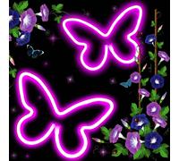 1 pezzo Luce al neon a forma di farfalla, sciame di farfalle in primavera, uccello e fiore, animale (zampa di gatto, gatto, coniglio, dinosauro) frutta (pesca, ciliegia, fragola) gesto 666 pollice in