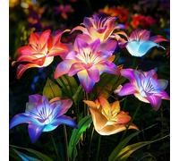 1 pezzo Luce da giardino a energia solare, impermeabile, a forma di fiore di giglio, adatta per giardino, patio, decorazione di percorsi esterni per creare un paesaggio all'aperto Vecchio stile-Sayuri