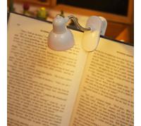 1 pezzo Luce da lettura portatile e mini con batteria, braccio regolabile con molletta, luce da lettura per storie per bambini sul comodino, adatta per lettura notturna a letto, mini luce per libri, l