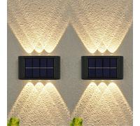 1 pezzo Luce da parete a energia solare LED di piccole dimensioni con illuminazione verso l alto e verso il basso, adatta per giardino, balcone, cortile, strada, parete, ponte, recinzione, veranda, il