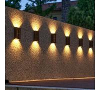 1 pezzo Luce da parete solare LED impermeabile per esterno, illuminazione solare a LED impermeabile per decorazione di terrazze, utilizzata per ringhiere esterne, scale, recinzioni, servizi postali, c