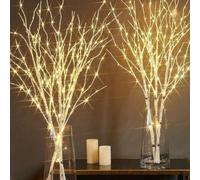 1 pezzo Luce decorativa in ferro con 20/50 LED, Luce a ramo di betulla, Luci fatate a batteria, Luce decorativa per la casa con design creativo ad albero, Camera da letto, Camino, Decorazione interna/