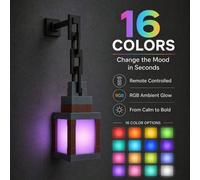 1 pezzo Luce notturna a pixel RGB con telecomando - 16 colori, ricaricabile USB, luce da parete senza fili & lampada da comodino, decorazione per la casa, atmosfera della stanza, decorazione per le va