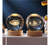 1 pezzo Luce notturna a sfera di cristallo a LED, sfera di cristallo decorativa luminosa alimentata via USB, accessorio creativo da scrivania, un regalo perfetto per vacanze, compleanni, Ognissanti Si