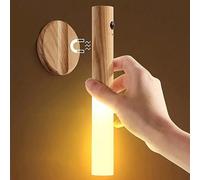 1 pezzo Luce notturna con sensore di movimento, lampada da parete magnetica, luce LED ricaricabile USB, adesiva e senza fili per scale, interni, pareti in legno, armadi, corridoi e scale pesca bianca,