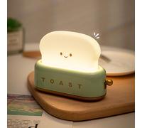 1 Pezzo Luce Notturna Creativa A Forma Di Pane Tostato Con Ricarica Usb, Interruttore Di Regolazione Continua, Ideale Per Decorazione Illuminazione Ambientale Da Lettura A Letto Laterale In Camera Da 