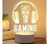 1 pezzo Luce notturna in stile gaming 3D in acrilico con motivo di cuffie e gamepad, perfetta decorazione per la stanza da gioco e la camera da letto, regalo ideale per compleanni di giocatori, amici 