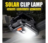 1 pezzo Luce solare con sensore intelligente, senza cablaggio necessario, ricaricabile tramite Type-C, alta luminosità, luce calda/bianca, lampada da appendere a recinzioni, rami e altro Tagli UnicaAB