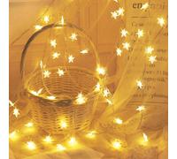 1 pezzo Luci a stringa a forma di stella LED, luci fatate, alimentate a USB/batteria, adatte per campeggio, feste, albero di Natale, matrimoni, decorazione per patio domestico 1,5 m 10 LED,3m 20LED,6m