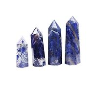 1 pezzo lucido cristallo naturale punto di sodalite obelisco blu quarzo bacchetta ornamento torre per la decorazione della casa regalo) collezioni per la casa (dimensioni: 7-8 cm)