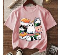 1 pezzo maglietta a maniche corte casual da ragazza con stampa a caratteri, collo tondo, per l'estate, stile minimalista con testo in inglese che ispira immaginazione ed espressione di sé 6Y,7Y,8Y,9Y,