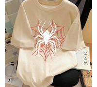 1 pezzo Maglietta a maniche corte con stampa unica a ragnatela per ragazzi adolescenti. Caratterizzata da una vestibilità oversize, traspirante e confortevole, adatta per uscite quotidiane, raduni, va