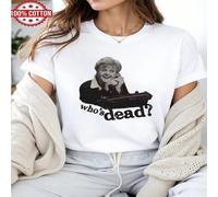 1 pezzo Maglietta a maniche corte da donna con stampa ritratto di Jessica Fletcher "Chi è morto?", 100% cotone, strato base invernale. L,M,S,XLHalloweenTessuto in maglia