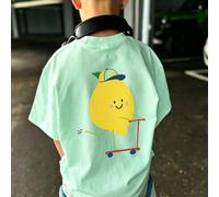 1 pezzo Maglietta a maniche corte stampata per ragazzi pre-adolescenti, abbigliamento per studenti giovani e bambini, top estivo per bambini, adatto come strato per autunno/inverno, stile casual INS p